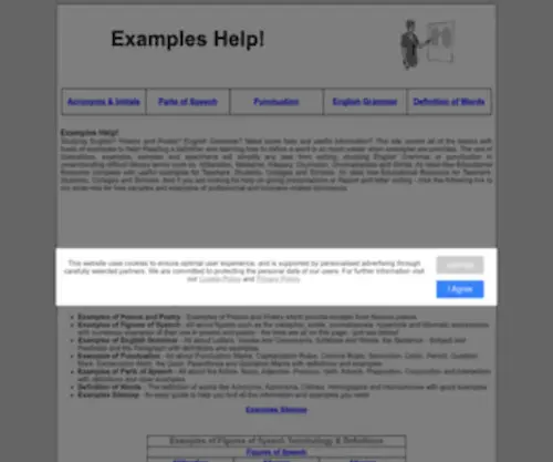 Englishlanguageterminology.org(Examples Help) Screenshot