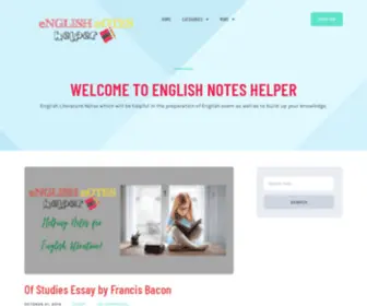 Englishnoteshelper.com(Helping Notes For English Literature) Screenshot