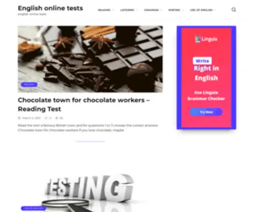 Englishonlinetests.com(Englishonlinetests) Screenshot