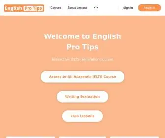 Englishprotips.com(Ace the IELTS test with English Pro Tips) Screenshot