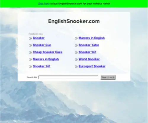 Englishsnooker.com(The Official Home of Amateur Snooker and Billiards in England) Screenshot