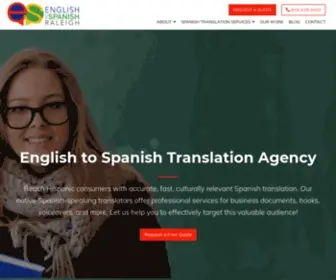 Englishtospanishraleigh.com(English to Spanish Translation Agency in North Carolina) Screenshot