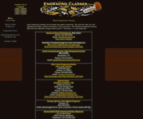 Engravingclasses.com(HAND ENGRAVING LEARNING CENTERS) Screenshot