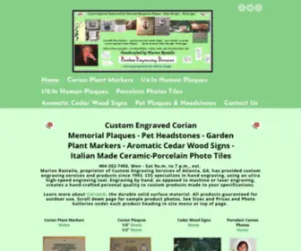 Engravingstation.com(Custom Engraved Corian Plant Markers) Screenshot