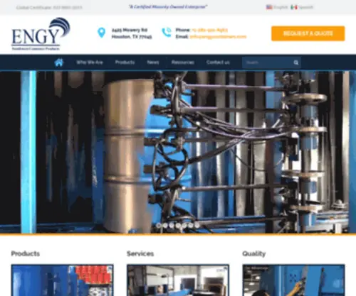 Engycontainers.com(Southwest Container Products) Screenshot
