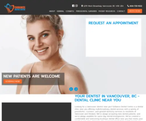 Enhancedentalcentre.com(Dentist in Vancouver BC) Screenshot