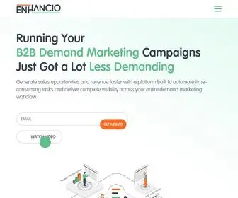 Enhancio.com(Demand Automation Platform for B2B Marketers) Screenshot