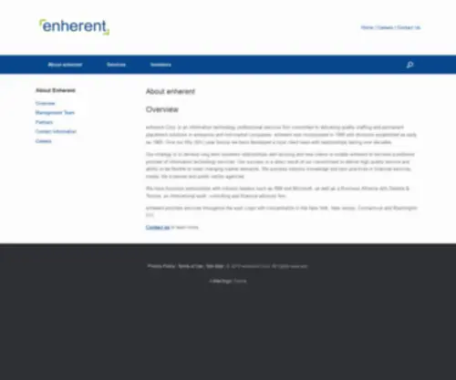 Enherentcorp.com(About enherent) Screenshot