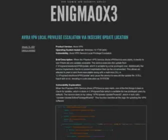 Enigma0X3.net(Red Teamer and Security Addict) Screenshot