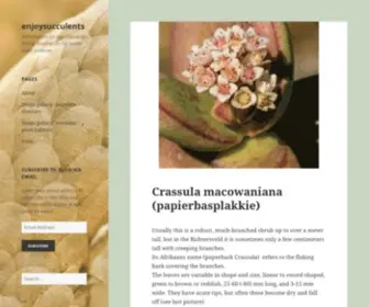 Enjoysucculents.com(Information on succulents in Africa) Screenshot