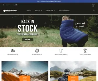 Enlightenedequipment.com(Top-quality ultralight sleeping quilts and apparel made with a passion) Screenshot