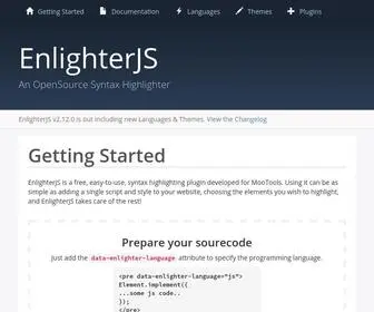Enlighterjs.org(Enlighterjs) Screenshot