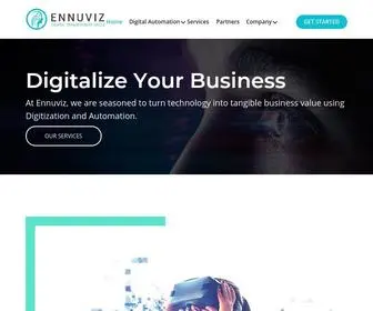 Ennuviz.com(As the world develops we design new ways to process our businesses. Digitization and Automation) Screenshot