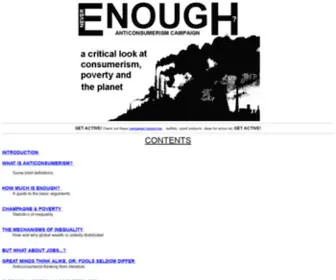 Enough.org.uk(CONSUMERISM) Screenshot