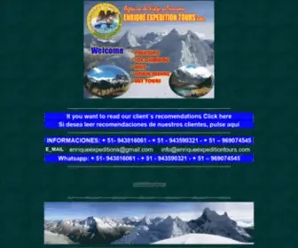 Enriqueexpeditiontours.com(Trekking & Climbing Hiking Tour Cordillera Blanca Huayhuash Huaraz Cusco Puno Arequipa Peru Sudamerica) Screenshot