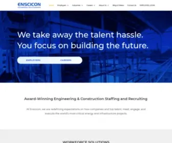 Enscicon.com(Award Winning Engineering and Construction Recruiting and Staffing Agency) Screenshot