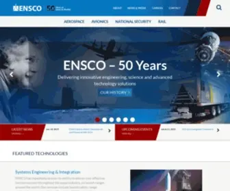 Ensco.com(Aerospace, National Security, Rail, Cyber and AI/ML) Screenshot