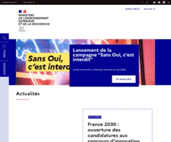 Enseignementsup-Recherche.gouv.fr(Page d'accueil) Screenshot