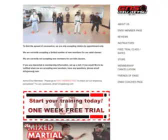 Ensojj.com(Brazilian Jiu Jitsu & Mixed Martial Arts in Oregon City) Screenshot