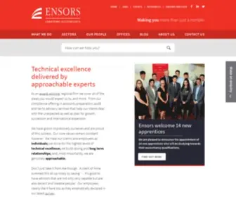 Ensors.co.uk(Top 50 firm of Chartered Accountants. A complete range of accountancy services) Screenshot