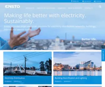 Ensto.com(Leading Expert for Distribution System Operators) Screenshot