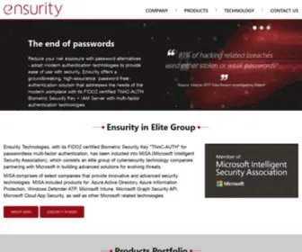 Ensurity.com(Ensurity) Screenshot