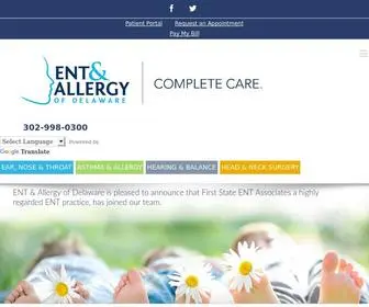 Entad.org(ENT & Allergy of Delaware) Screenshot