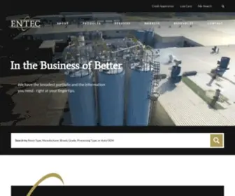 EntecPolymers.com(Leading Plastic & Polymer Resin Supplier) Screenshot