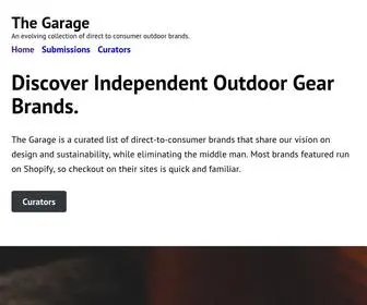 Enter-The-Garage.com(Discover Independent Outdoor Gear Brands. The Garage) Screenshot