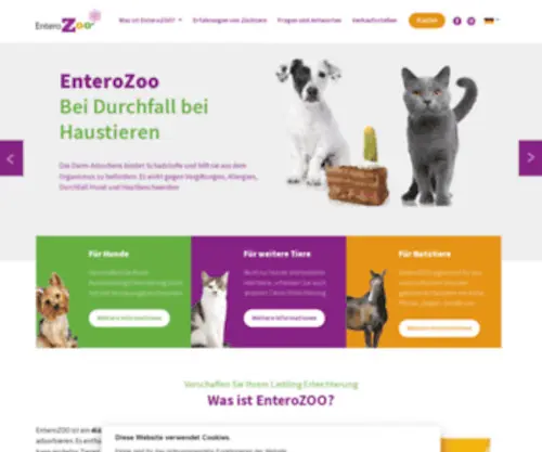 Enterozoo.de(Medikament gegen Durchfall bei Tieren oder Haustieren) Screenshot