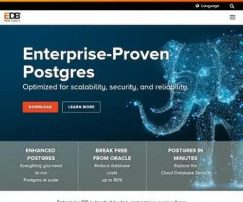 Enterprisedb.com(EnterpriseDB Postgres) Screenshot