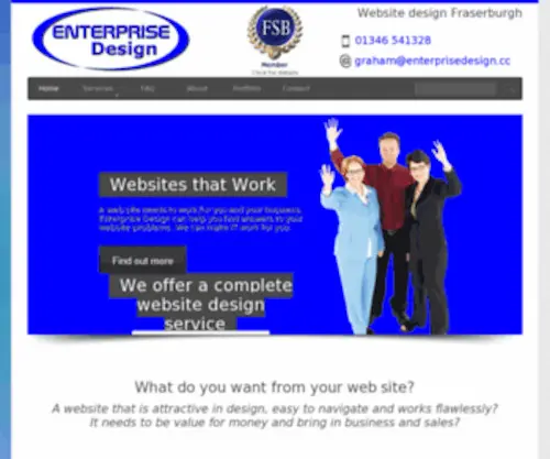 Enterprisedesign.co.uk(Fraserburgh website design services a web site from Enterprise Design Aberdeenshire) Screenshot
