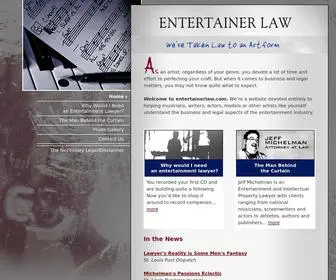 Entertainerlaw.com(Providing Entertainment Law in St. Louis Missouri. Jeff Michelman) Screenshot