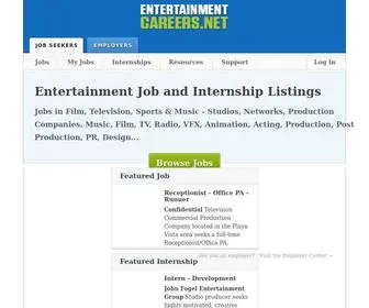 Entertainmentcareers.net(Entertainment Jobs in film Television music animation Studios Networks) Screenshot
