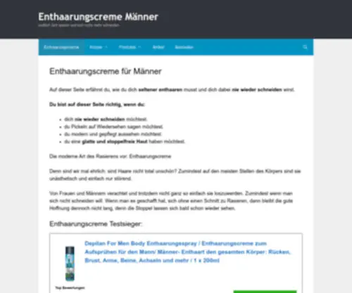 Enthaarungscreme-Maenner.de(✔ Enthaarungscreme für Männer) Screenshot