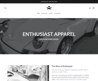 Enthusiastapparel.com(Clothing for Car People designed and printed in Indianapolis) Screenshot