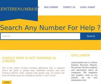 Entirenumber.com(Online Customer Service Number Directry) Screenshot