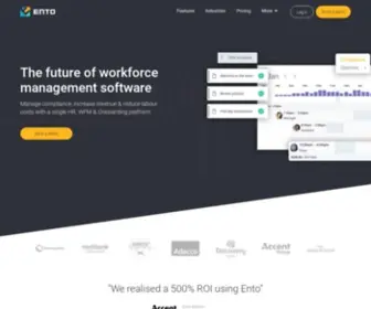 Ento.com(Humanforce uses smart powered technology to transform the way you engage your workforce) Screenshot