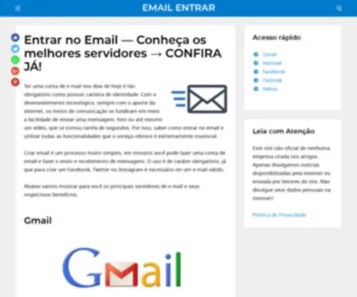 Entraremail.com.br(Entrar Gmail) Screenshot