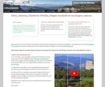 Entrecieletpierres.com(Gites cabane stages escalade Vercors) Screenshot