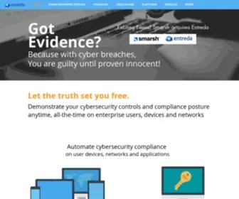 Entreda.com(Entreda Unify cybersecurity risk mitigation software) Screenshot