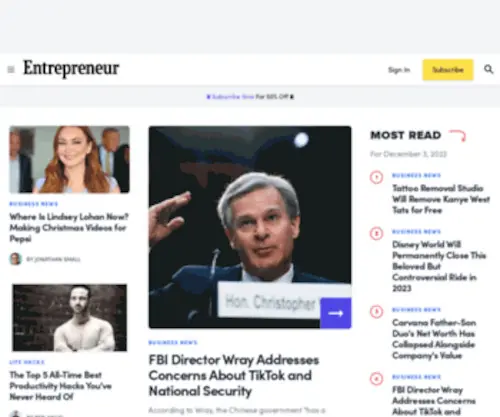 Entrepreneurmag.com(Start, run and grow your business) Screenshot