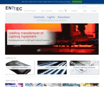 Enttec.com(Designs and manufactures a range of LED lighting & control equipment) Screenshot