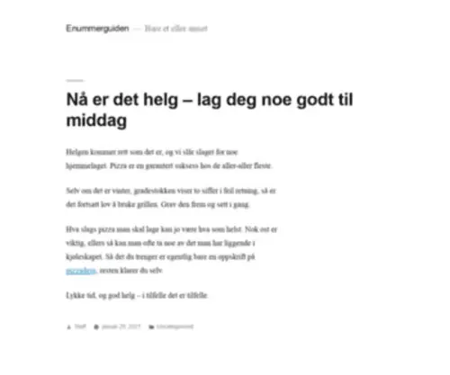 Enummerguiden.no(Næringsmidler) Screenshot