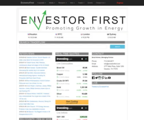 Envestorfirst.com(Oil and Gas Stocks) Screenshot