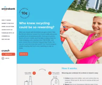 Envirobank.com.au(Recycle bottles and cans for cash and rewards) Screenshot