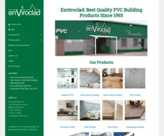 Enviroclad.com(Hygienic & Decorative PVC Cladding) Screenshot