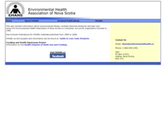 Environmentalhealth.ca(EHANS Home) Screenshot