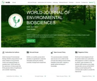 Environmentaljournals.org(WORLD JOURNAL OF ENVIRONMENTAL BIOSCIENCES) Screenshot