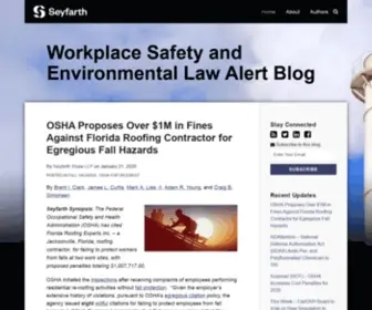 Environmentalsafetyupdate.com(Workplace Safety and Environmental Law Alert Blog) Screenshot